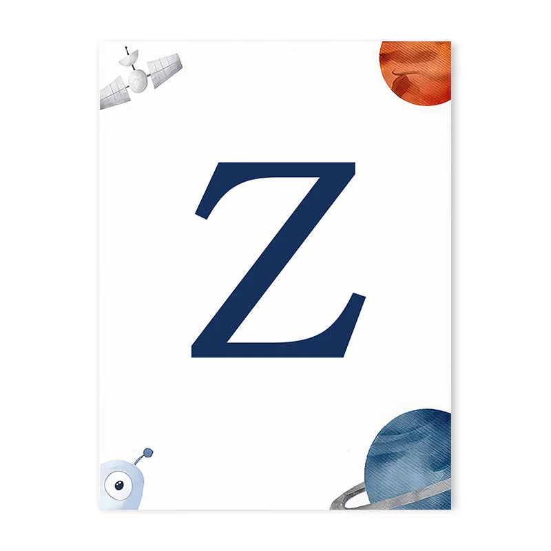 Space Themed Initial Prints