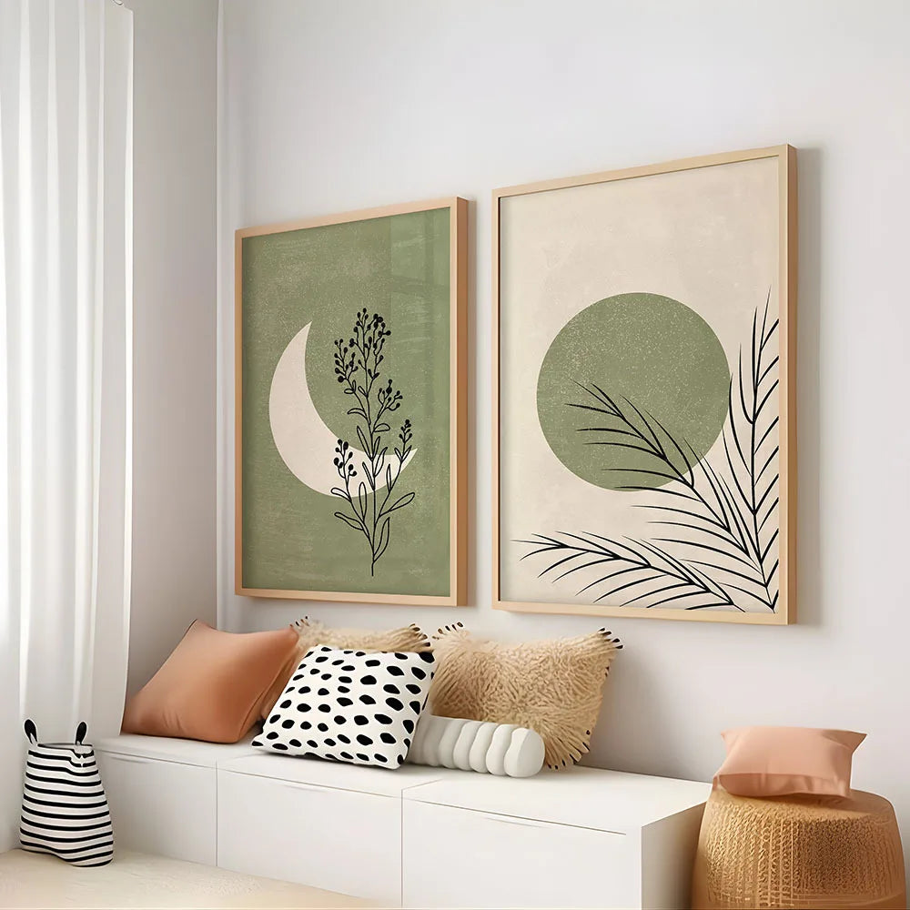 Set of 2 Bohemian Plant Wall Prints