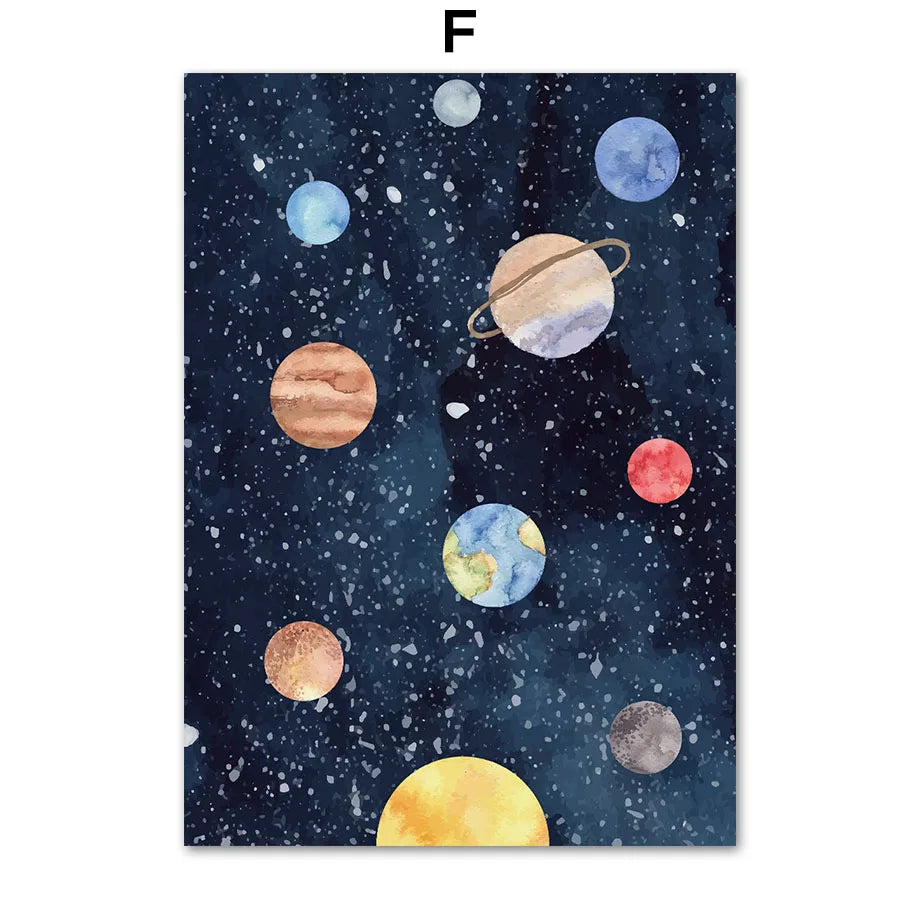Planet Rocket Nursery Prints
