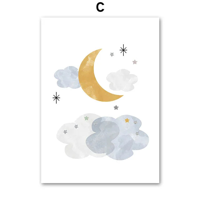 Rainbow, Moon & Stars Prints