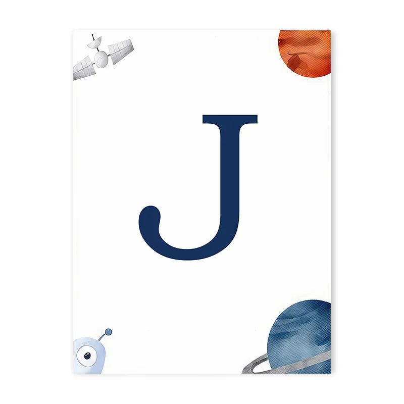 Space Themed Initial Prints