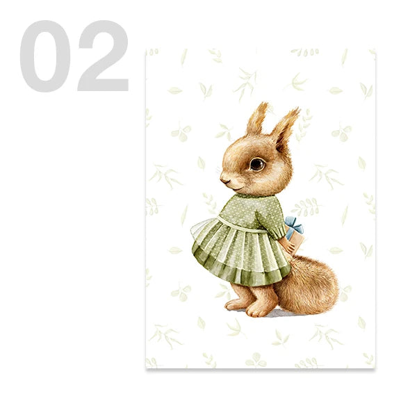 Personalised Green Rabbit Initial Prints