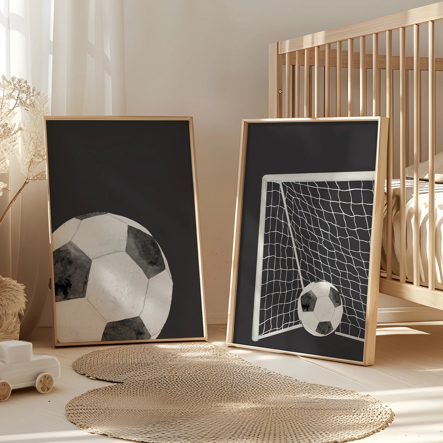 3pcs Personalized Custom Name Cartoon football Wall Art Print Picture Canvas Poster Painting For Living Room Home Decor