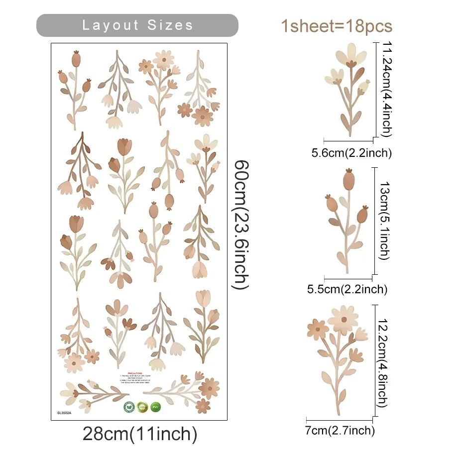 Boho Style Flower Decal