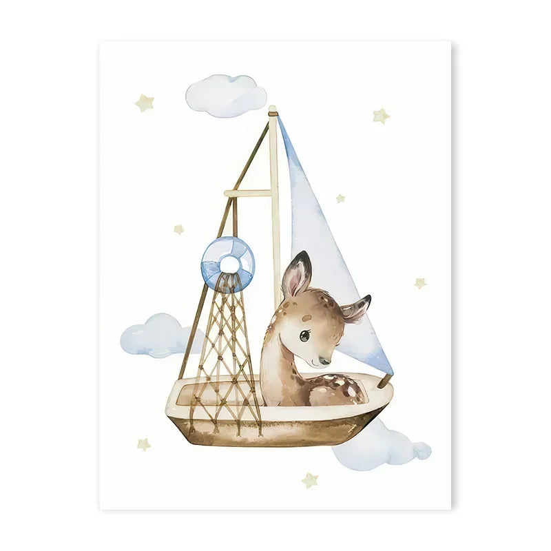 Pastel Blue Nursery Prints