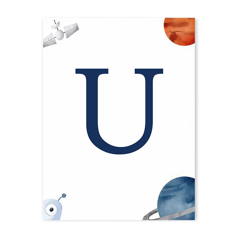 Space Themed Initial Prints