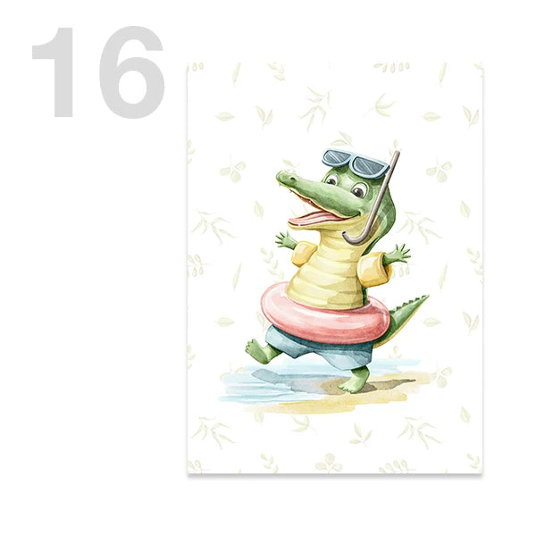 Personalised Green Rabbit Initial Prints