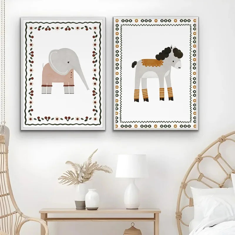 Boho Nursery Wall Art featuring Bunny Canvas