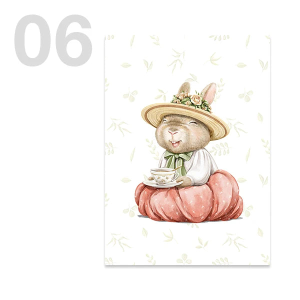 Personalised Green Rabbit Initial Prints