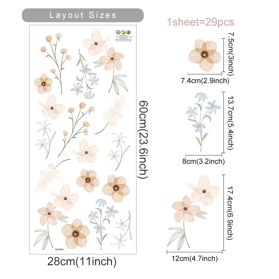 Boho Style Flower Decal