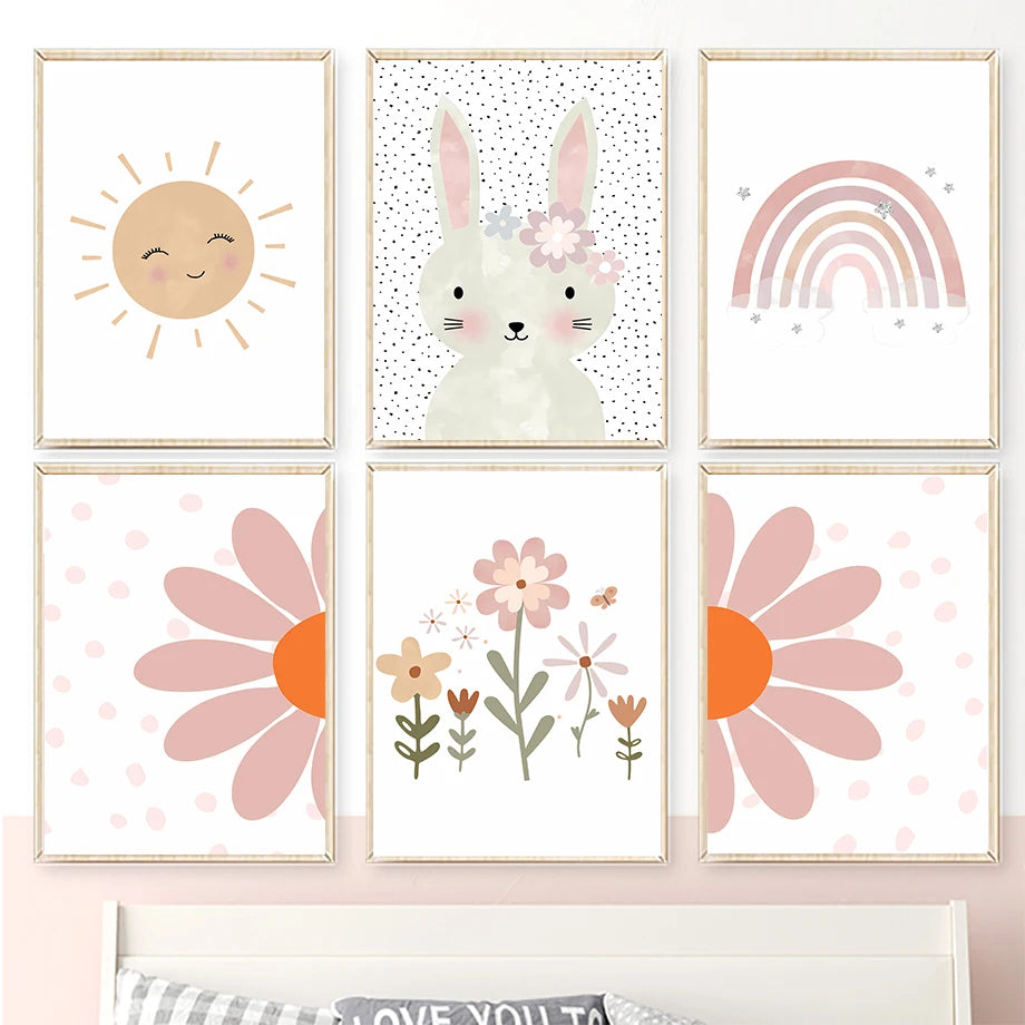 Bohemian Pink Floral Prints