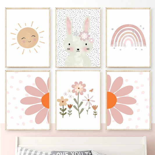 Bohemian Pink Floral Prints