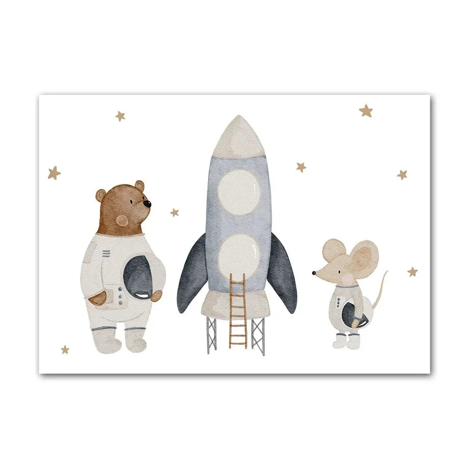 Blue Space Themed Nursery Prints