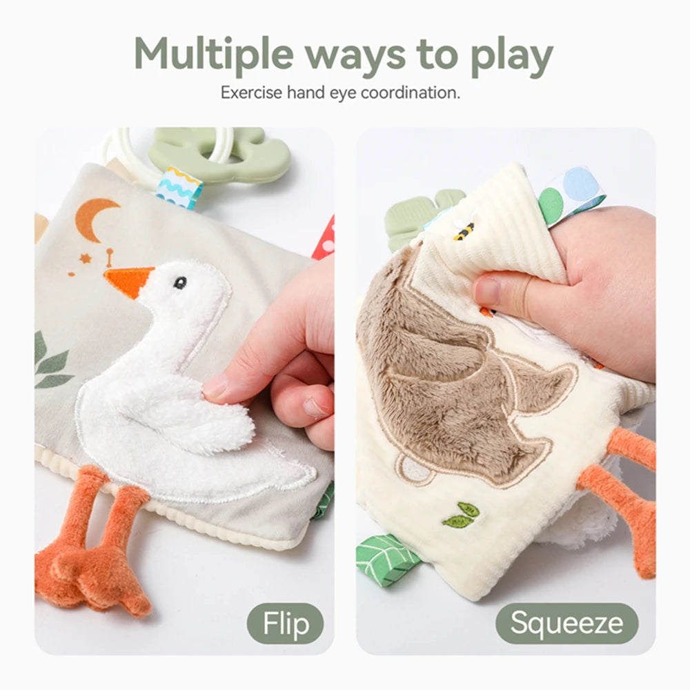 Soft Baby Books toys Montessori 3D Touch Feel High Contrast Cloth Book Sensory Early Learning games for kids Educational toys