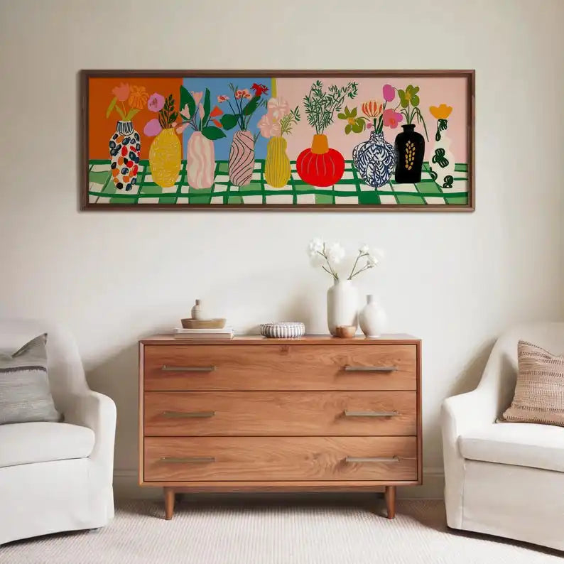 Large Abstract Floral Style Canvas Print