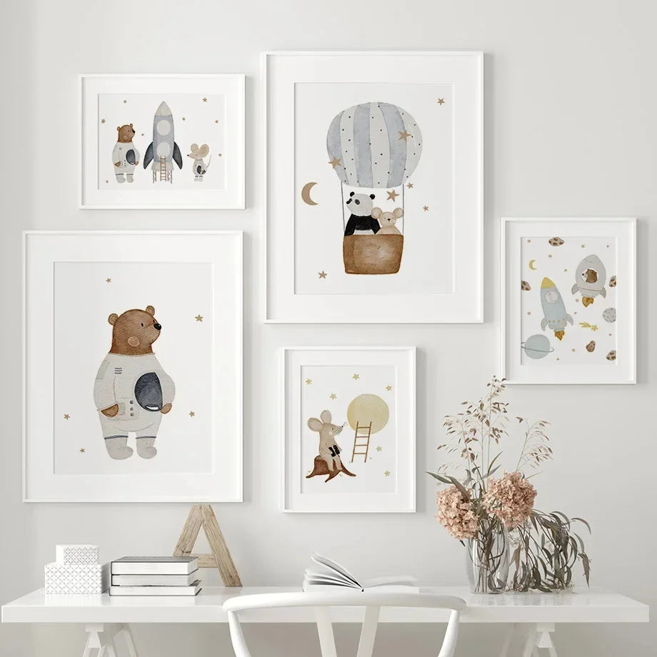 Blue Space Themed Nursery Prints