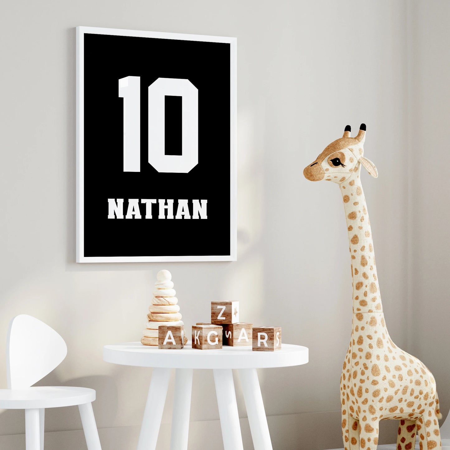 3pcs Personalized Custom Name Cartoon football Wall Art Print Picture Canvas Poster Painting For Living Room Home Decor