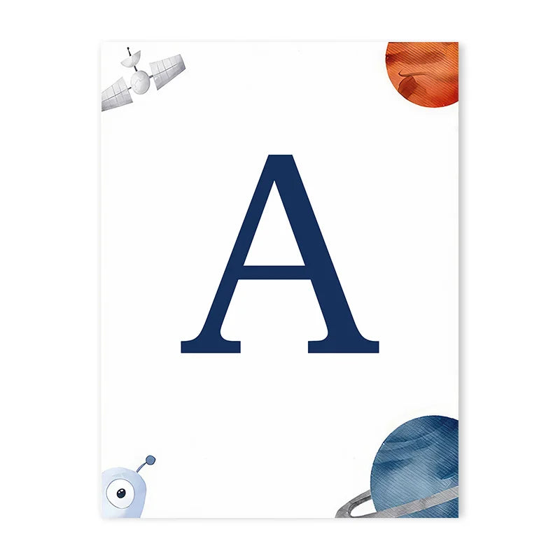 Space Themed Initial Prints