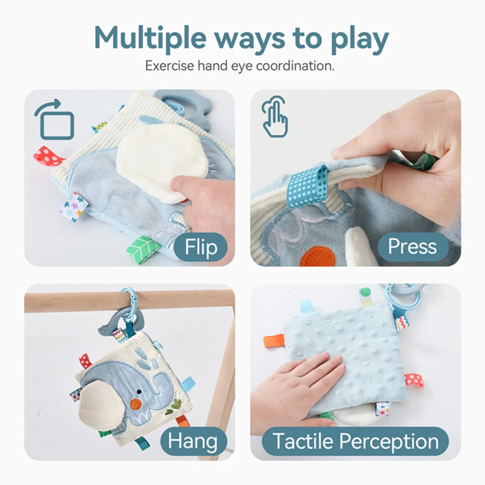 Soft Baby Books toys Montessori 3D Touch Feel High Contrast Cloth Book Sensory Early Learning games for kids Educational toys