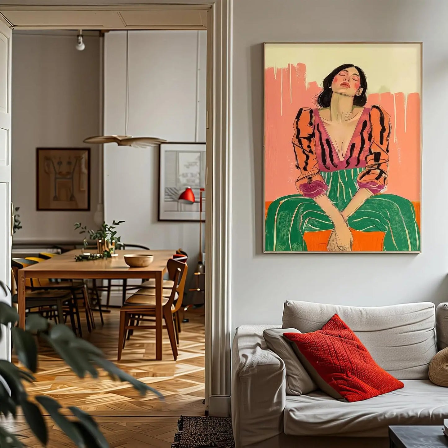Abstract Retro Female Wall Art