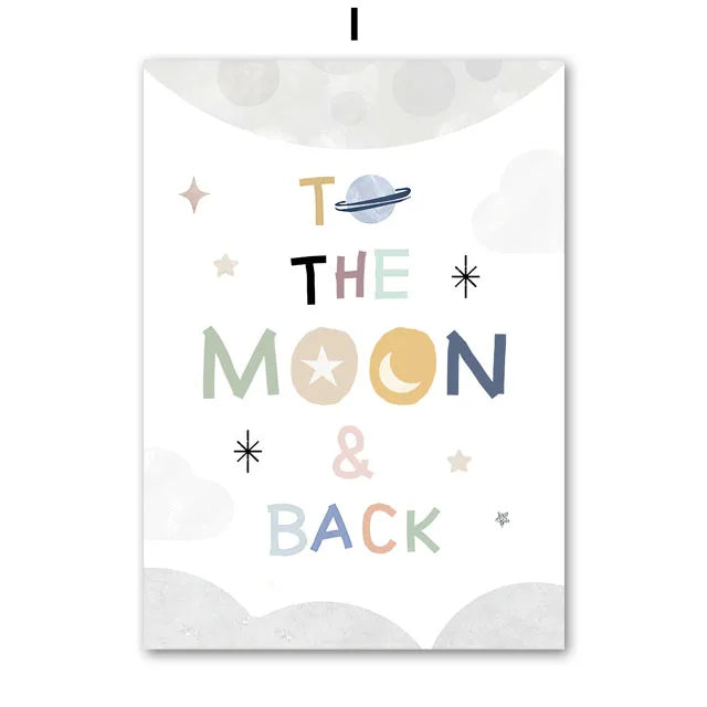 Rainbow, Moon & Stars Prints