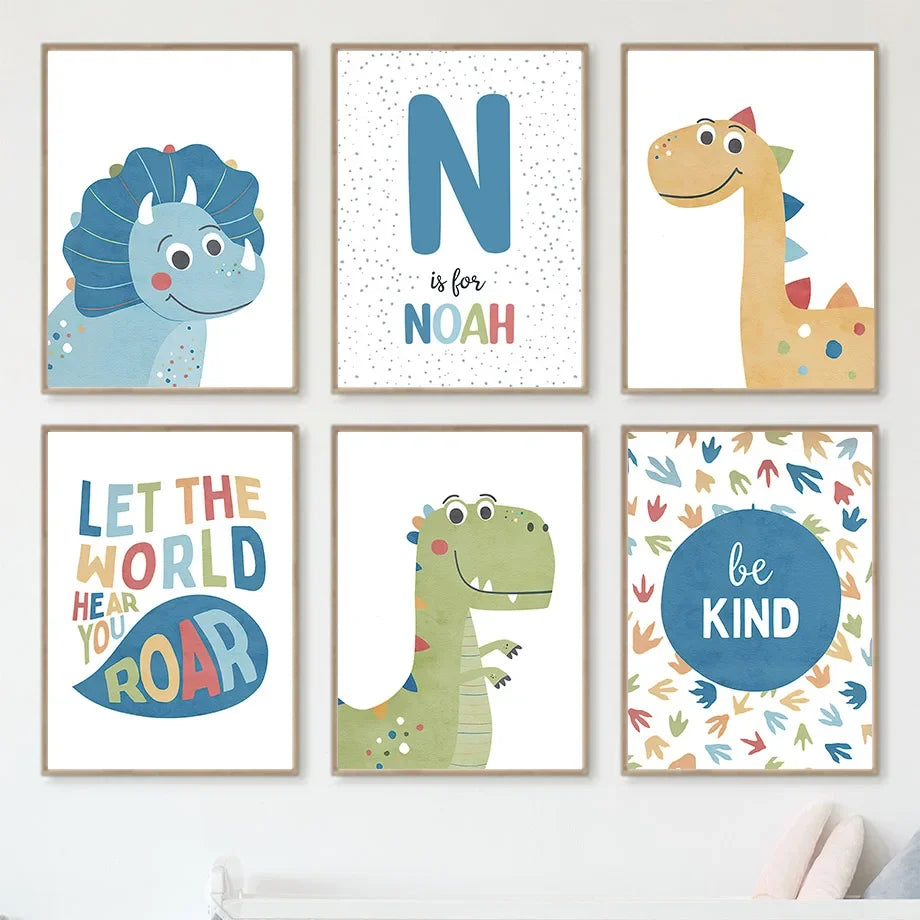 Personalised Initial Dinosaur Prints
