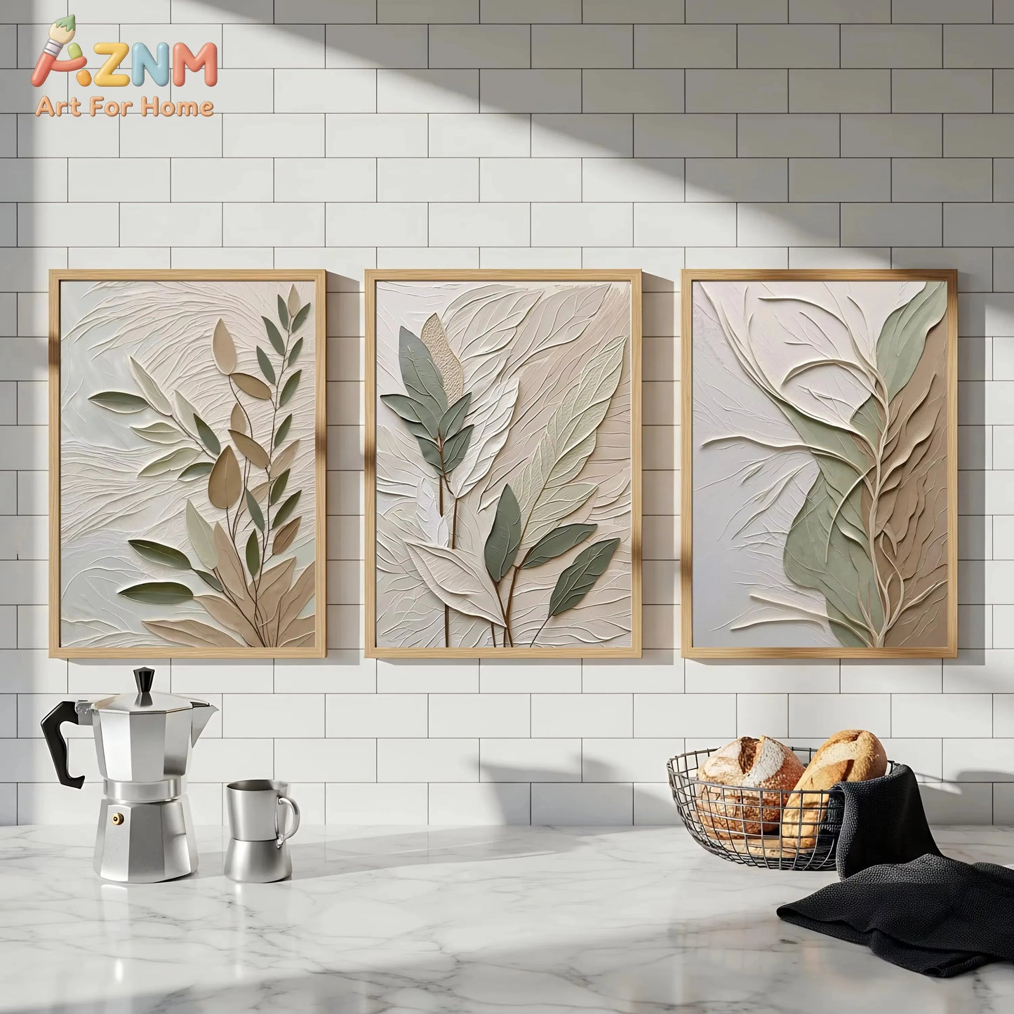 Textured Leaf Art Poster Neutral Tone Canvas Printing for Modern Home Decoration, Elegant Wall Arts Thoughtful Gifts