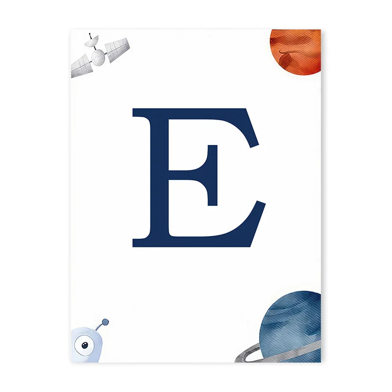 Space Themed Initial Prints