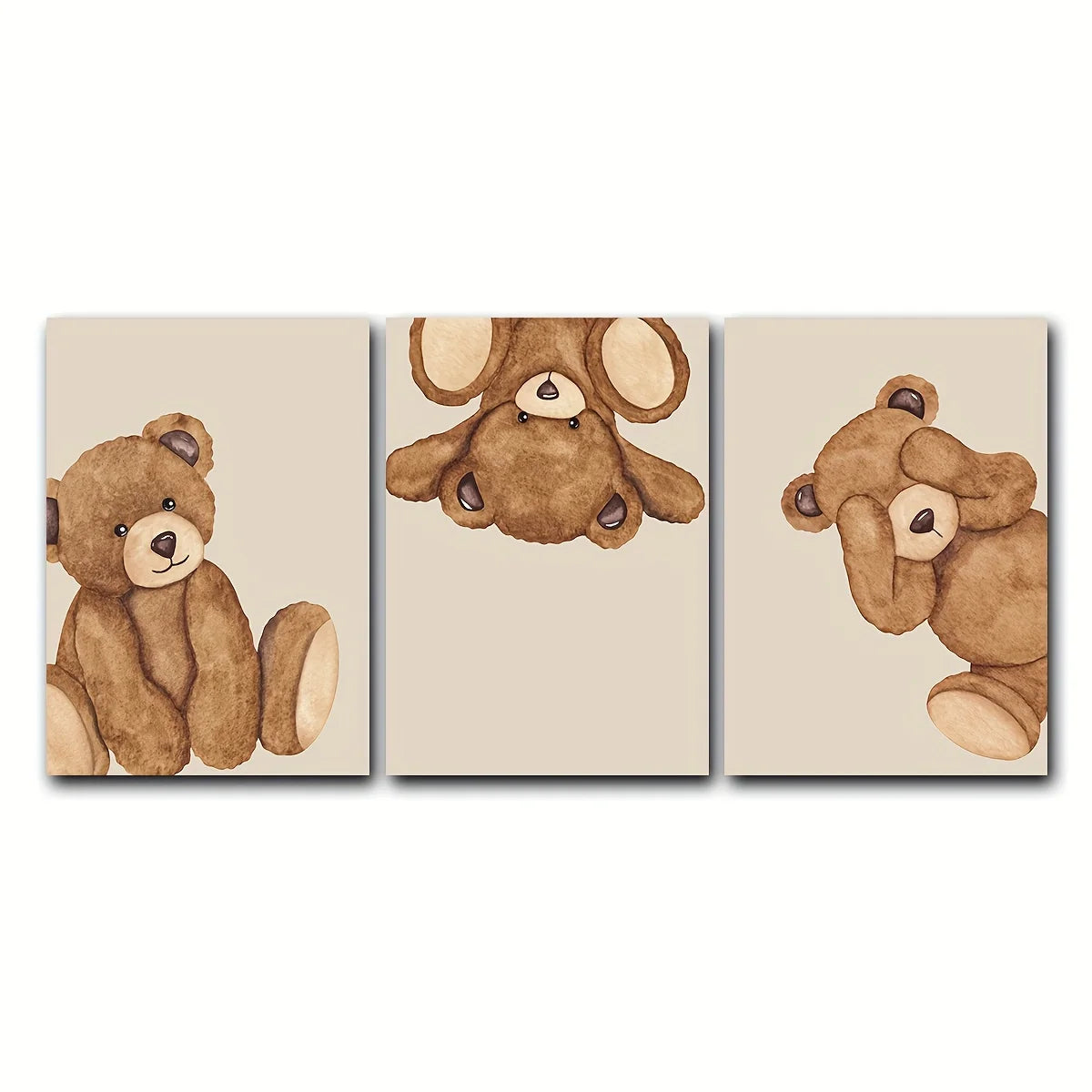 Set of 3 Teddy Bear Wall Prints