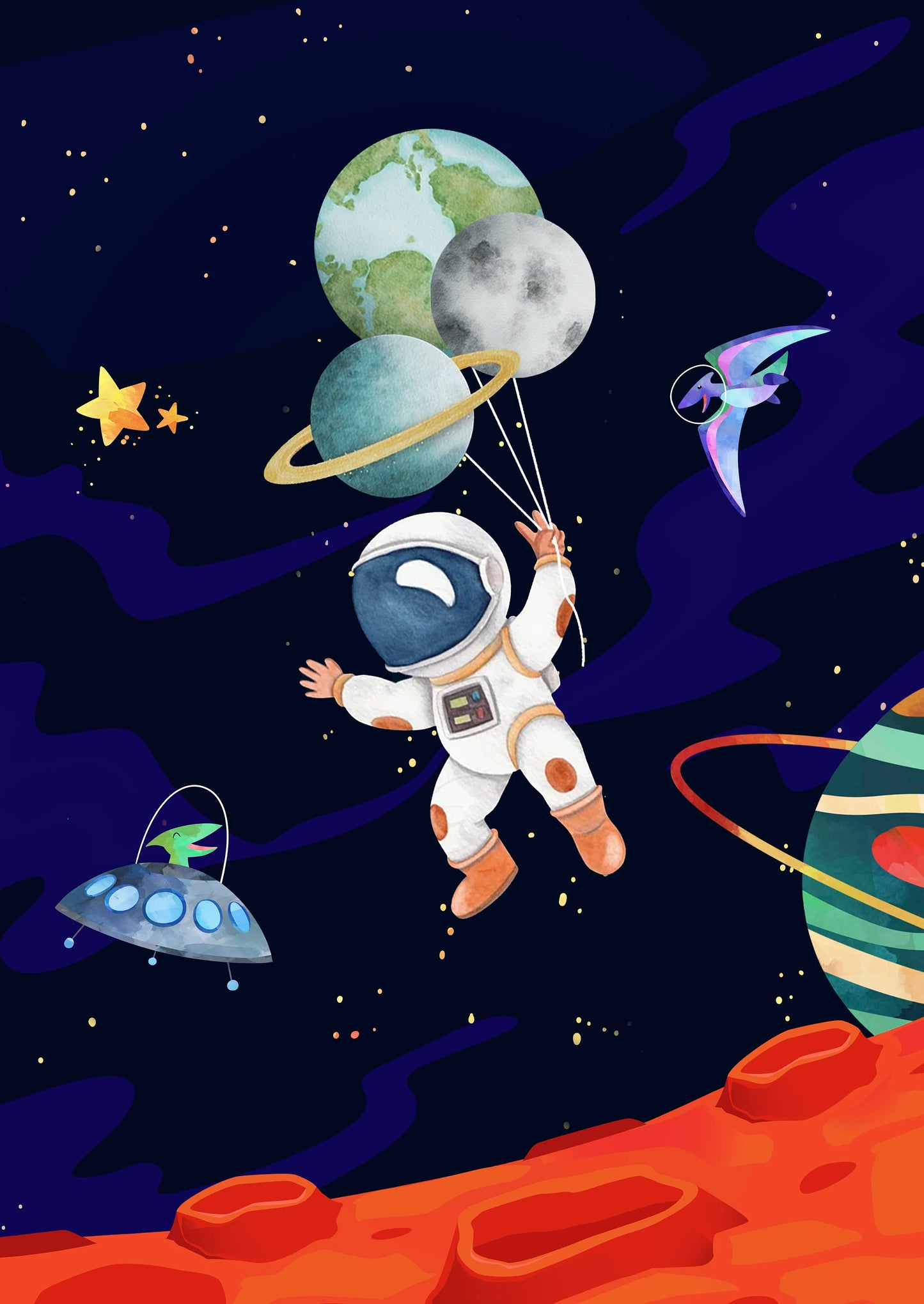 Space Dinosaur Prints