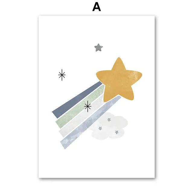 Rainbow, Moon & Stars Prints