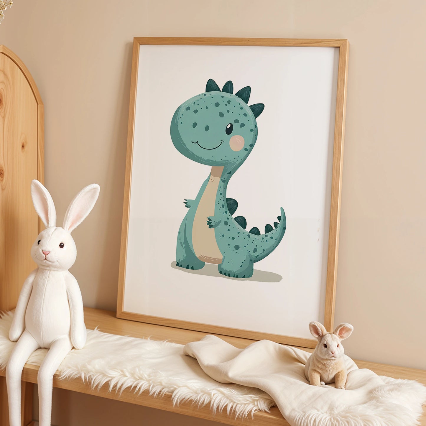 3pcs Personalized Custom Name Cartoon dinosaur Wall Art Print Picture Canvas Poster Painting For Living child Room Home Decor