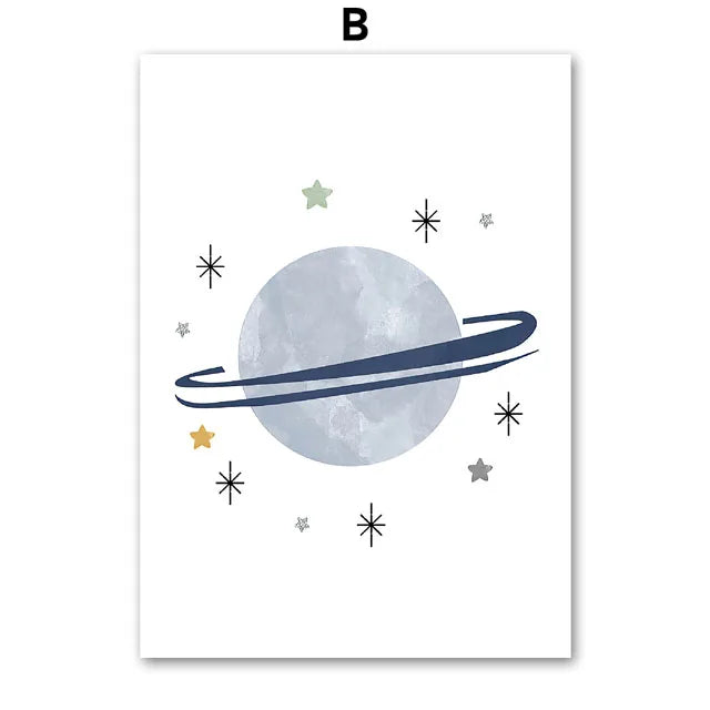 Rainbow, Moon & Stars Prints