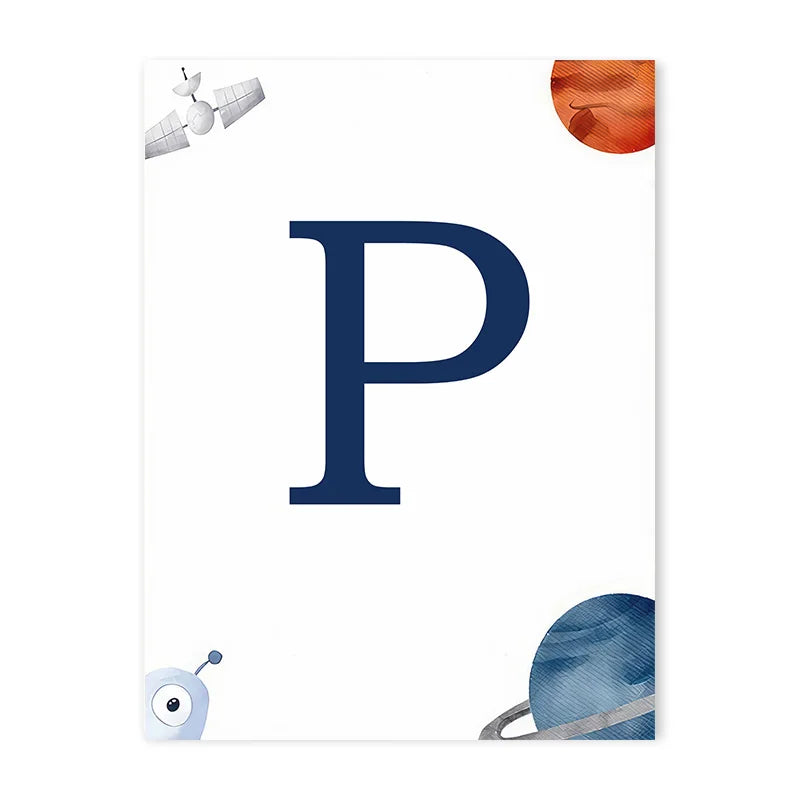Space Themed Initial Prints