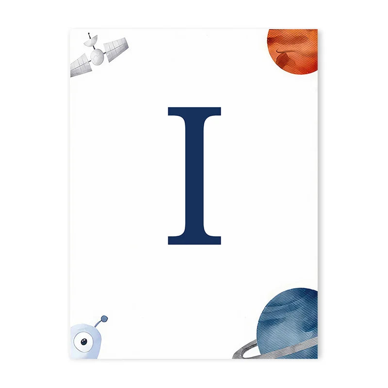 Space Themed Initial Prints