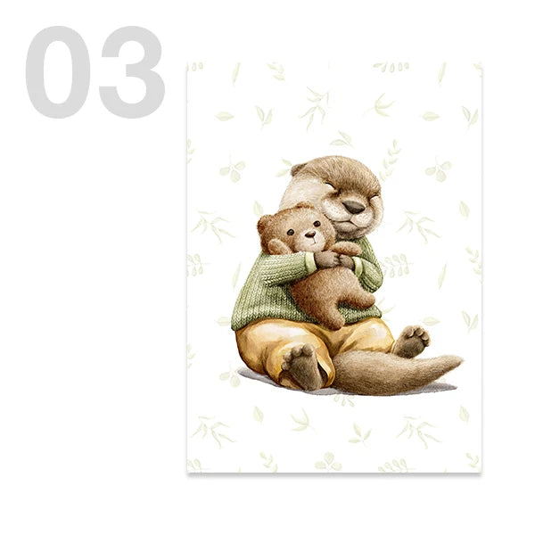 Personalised Green Rabbit Initial Prints