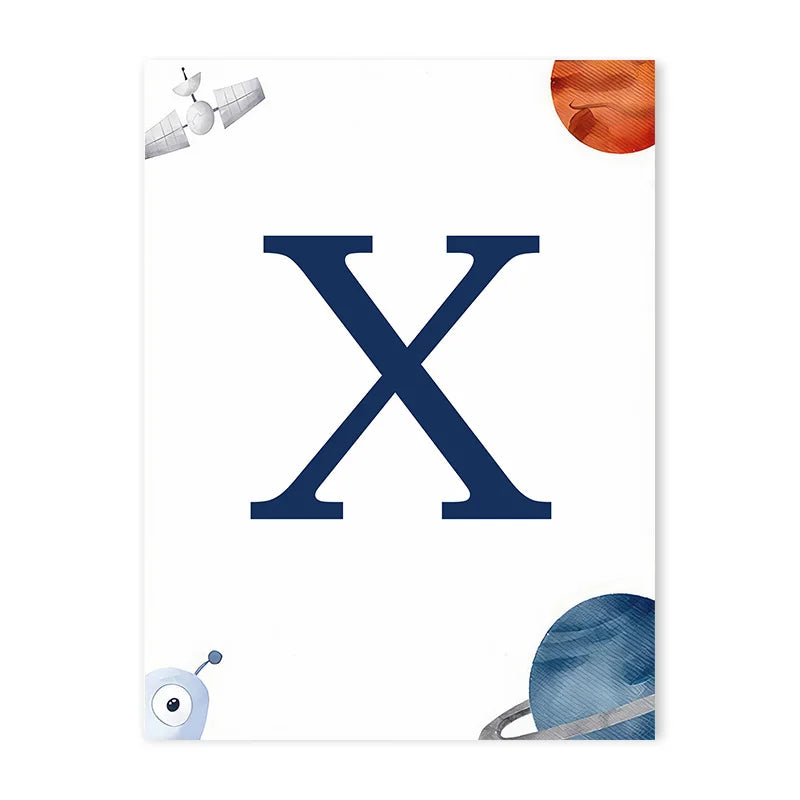 Space Themed Initial Prints