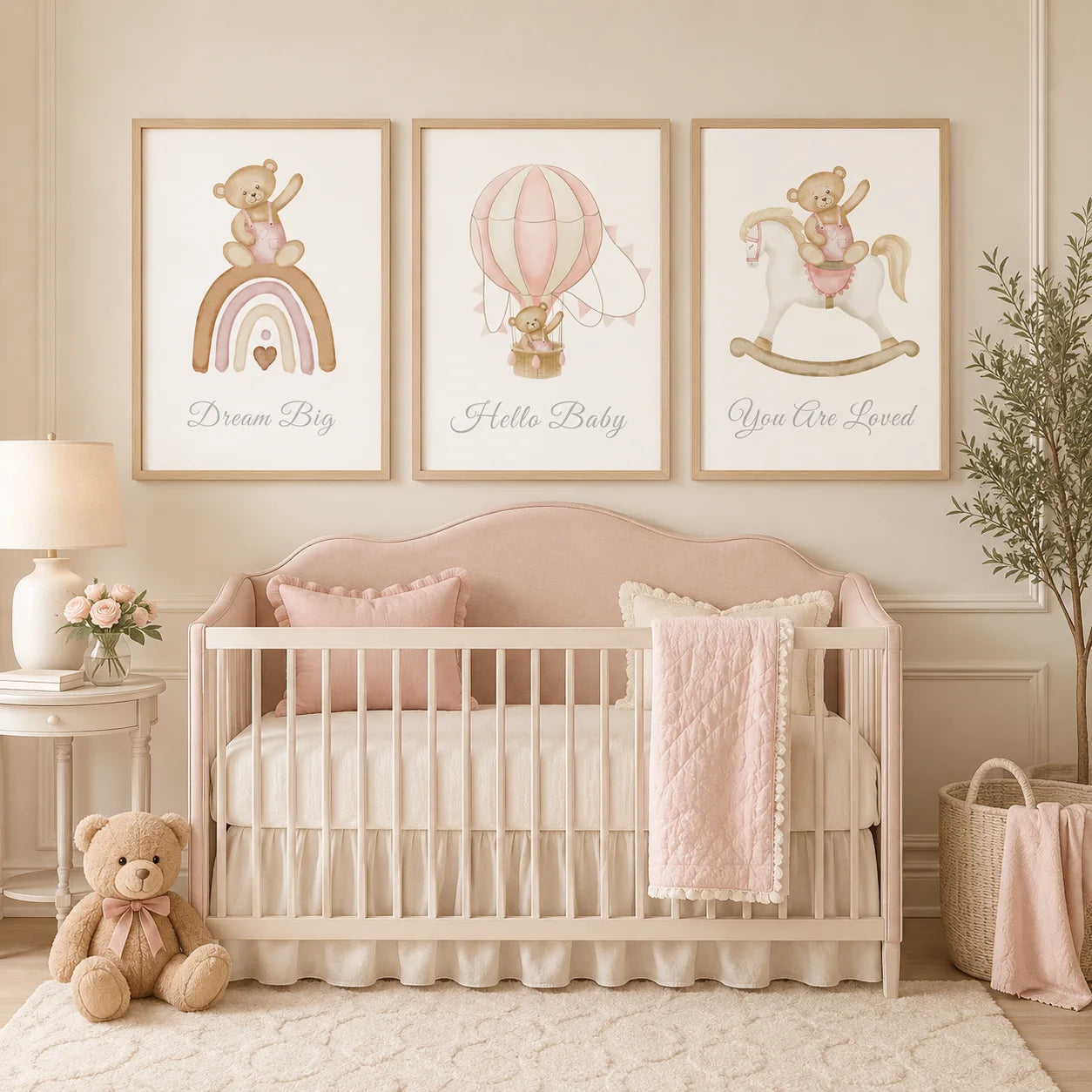 Pink Boho Nursery Style Wall Prints