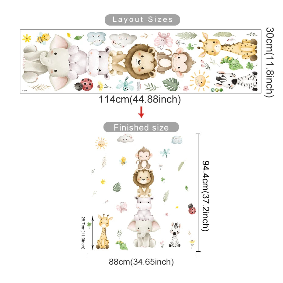 Cute Zoo Animals Decal