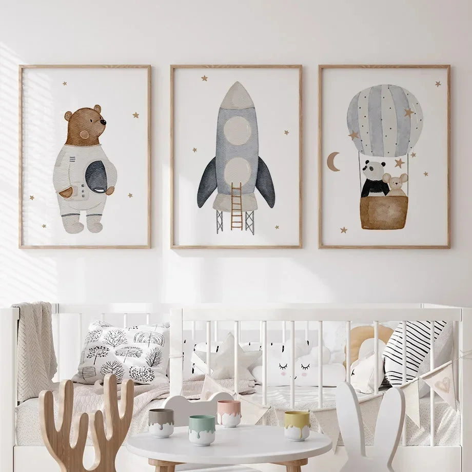 Blue Space Themed Nursery Prints