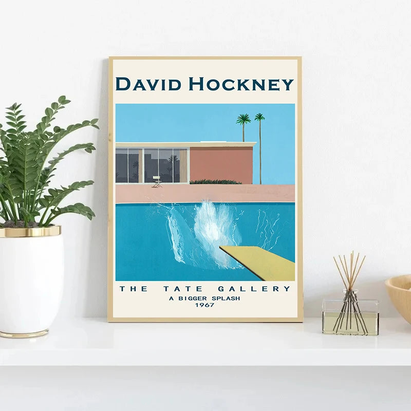 1pc frameless Canvas Painting David Hockney Art Exhibition Modern Minimalist Abstract Poster Print Canvas Printing Wall Art Pict