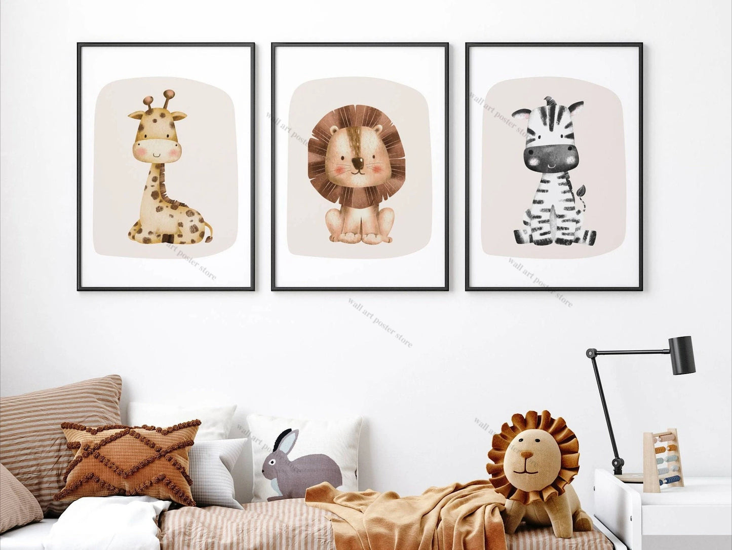 Set of 3 Safari Nursery Wall Prints