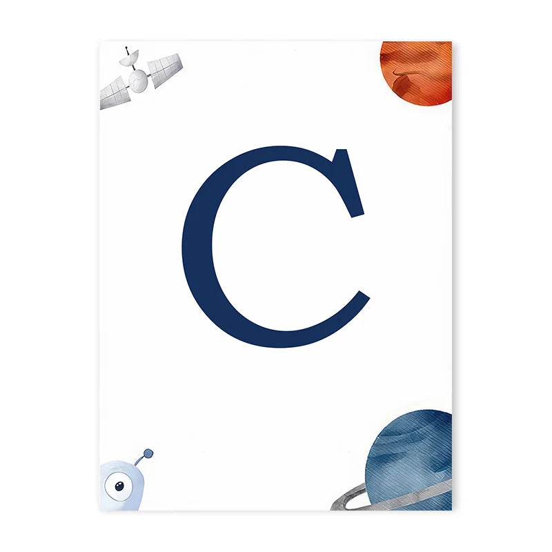 Space Themed Initial Prints