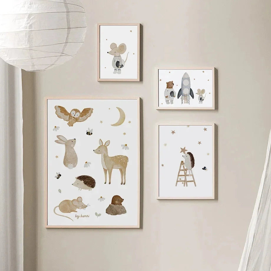 Blue Space Themed Nursery Prints