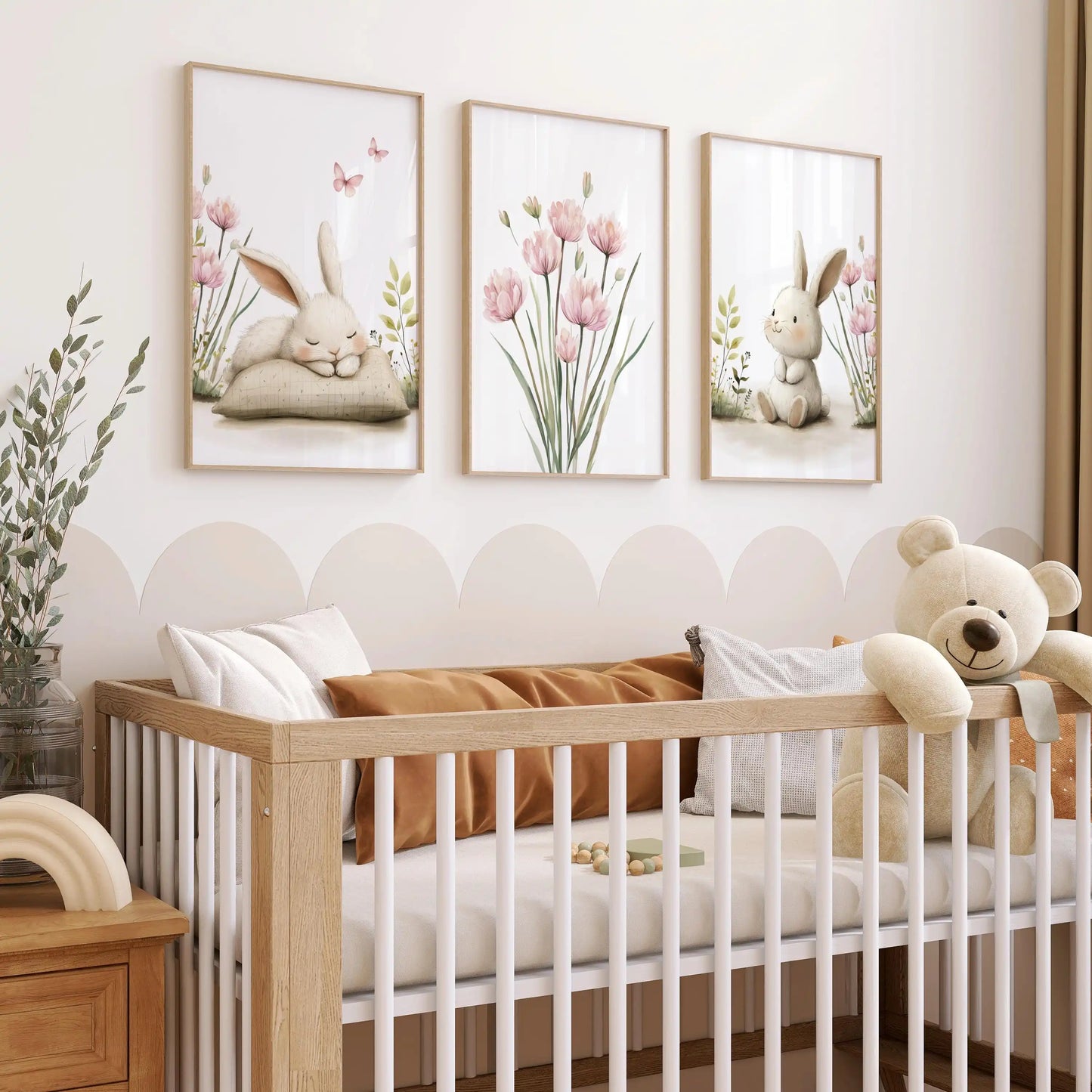 Set of 3 Bunny Printed Art Posters