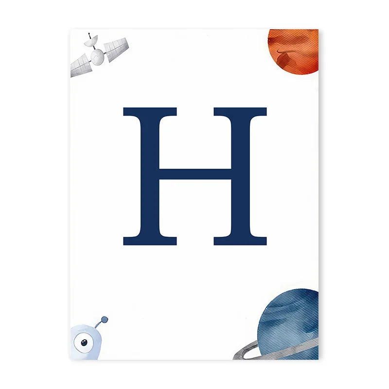 Space Themed Initial Prints