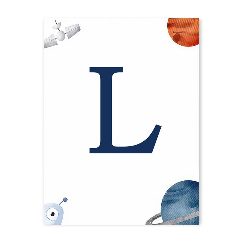 Space Themed Initial Prints
