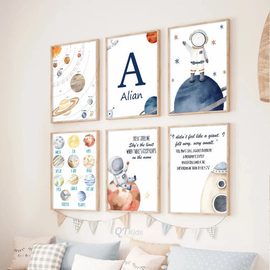 Space Themed Initial Prints