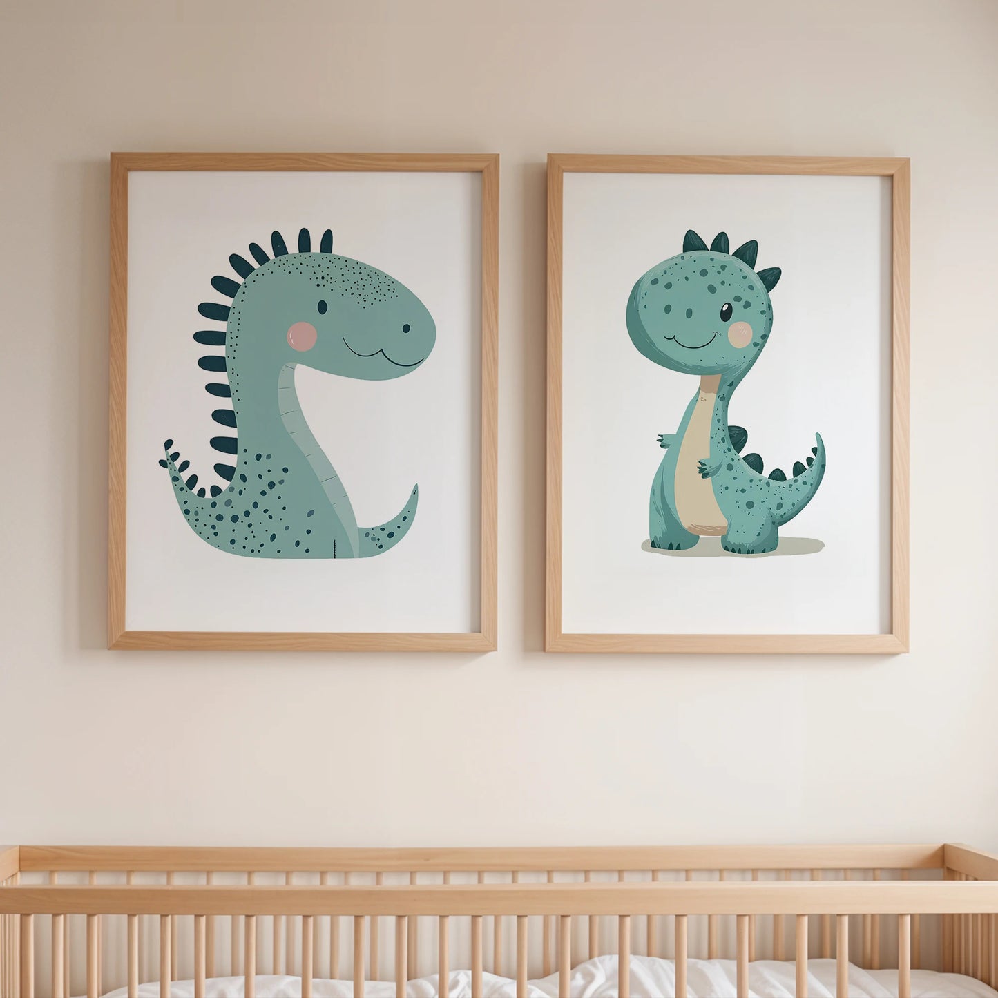 3pcs Personalized Custom Name Cartoon dinosaur Wall Art Print Picture Canvas Poster Painting For Living child Room Home Decor