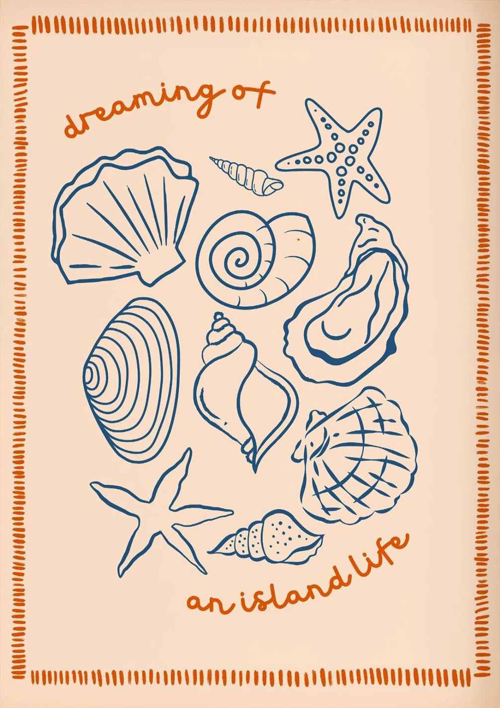 Preppy Tropical Seashell Prints